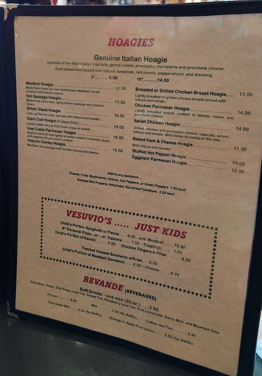 Menu Vesuvio's Italian Restaurant-8